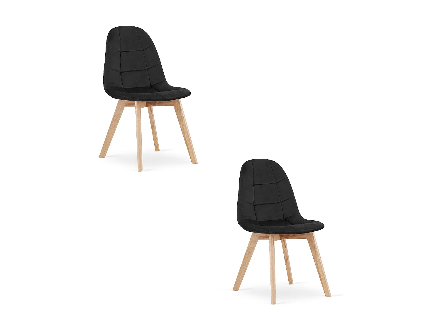 Valora NUUC CHAISES, velours noir, chaises ergonomiques pour salon (x2)
