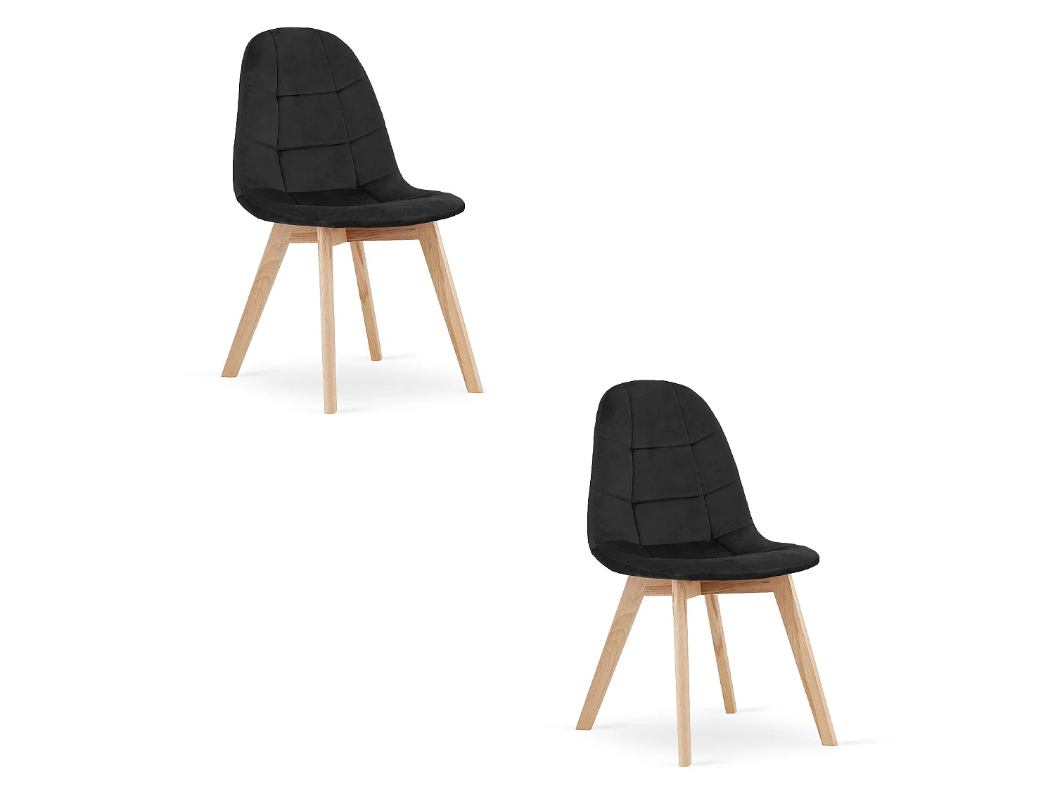 Valora NUUC CHAISES, velours noir, chaises ergonomiques pour salon (x2)