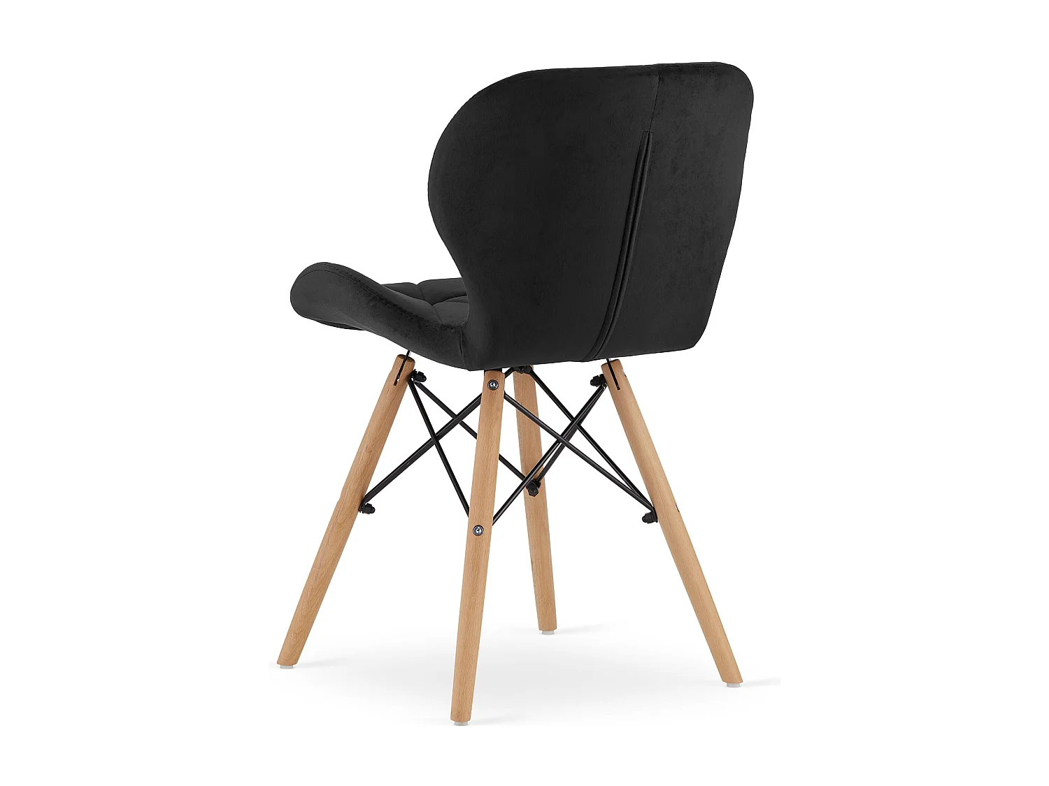 Fauteuil Valora WAKO en velours noir, design moderne pour le salon