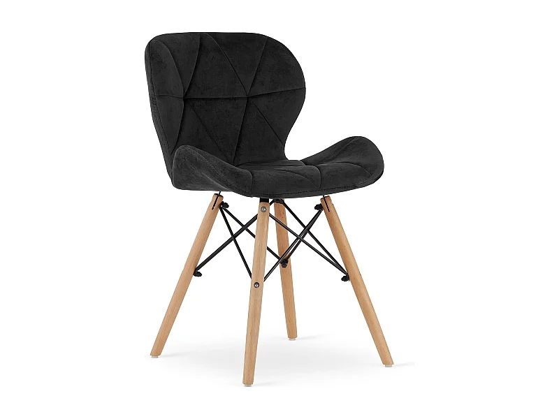 Fauteuil Valora WAKO en velours noir, design moderne pour le salon