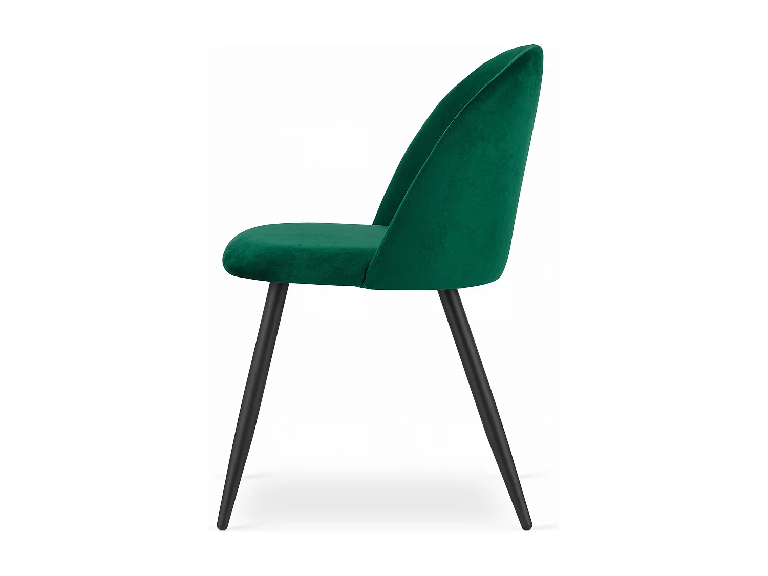 Chaise Valora BELLO en velours vert et pieds en métal noir