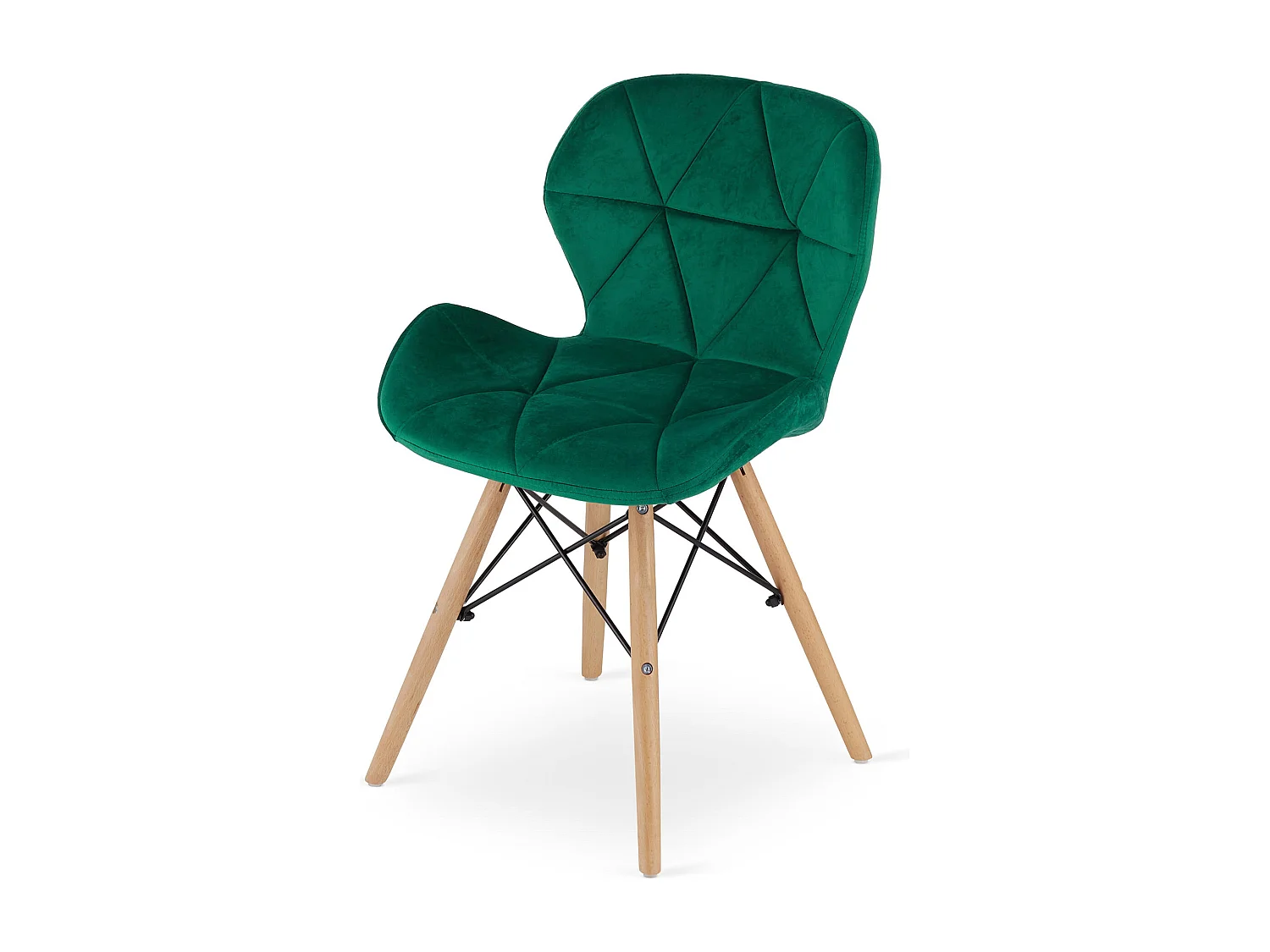 Valora WAKO Fauteuil en velours vert, design moderne pour salon x4