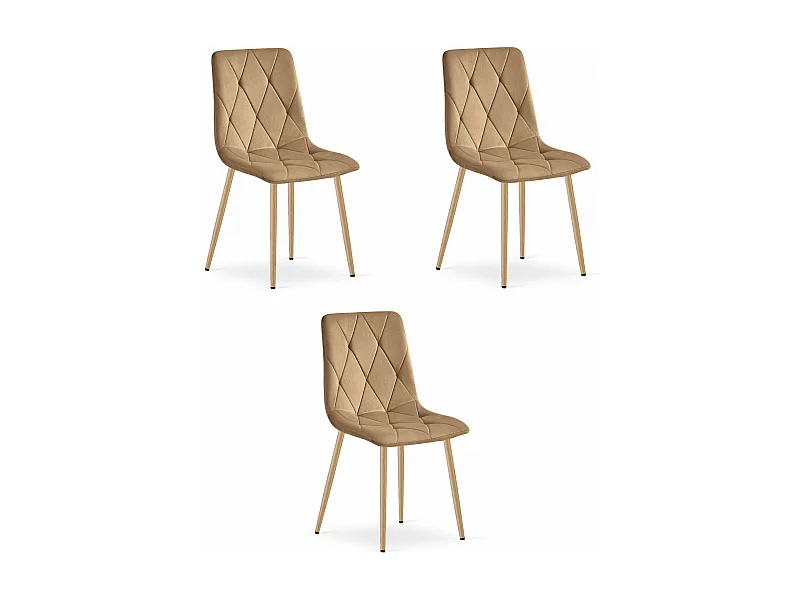 Valora TYRA stoel bruin fluweel houten poten x3