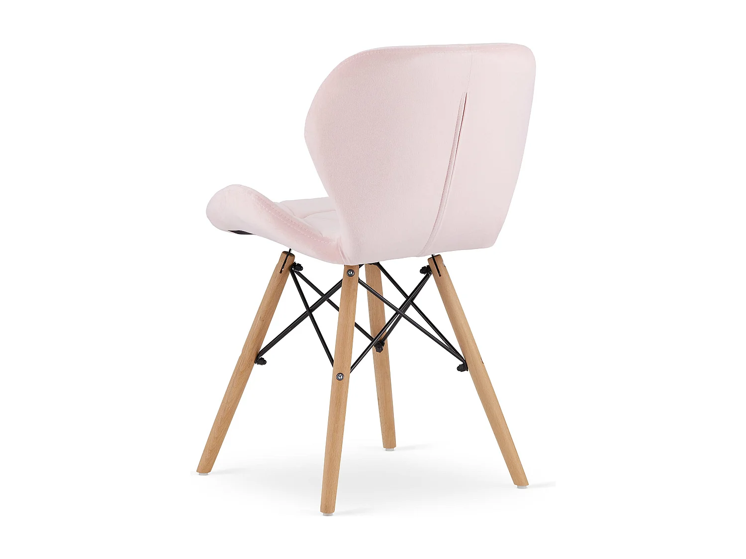 Valora WAKO Fauteuil en velours rose au design moderne pour salon x4