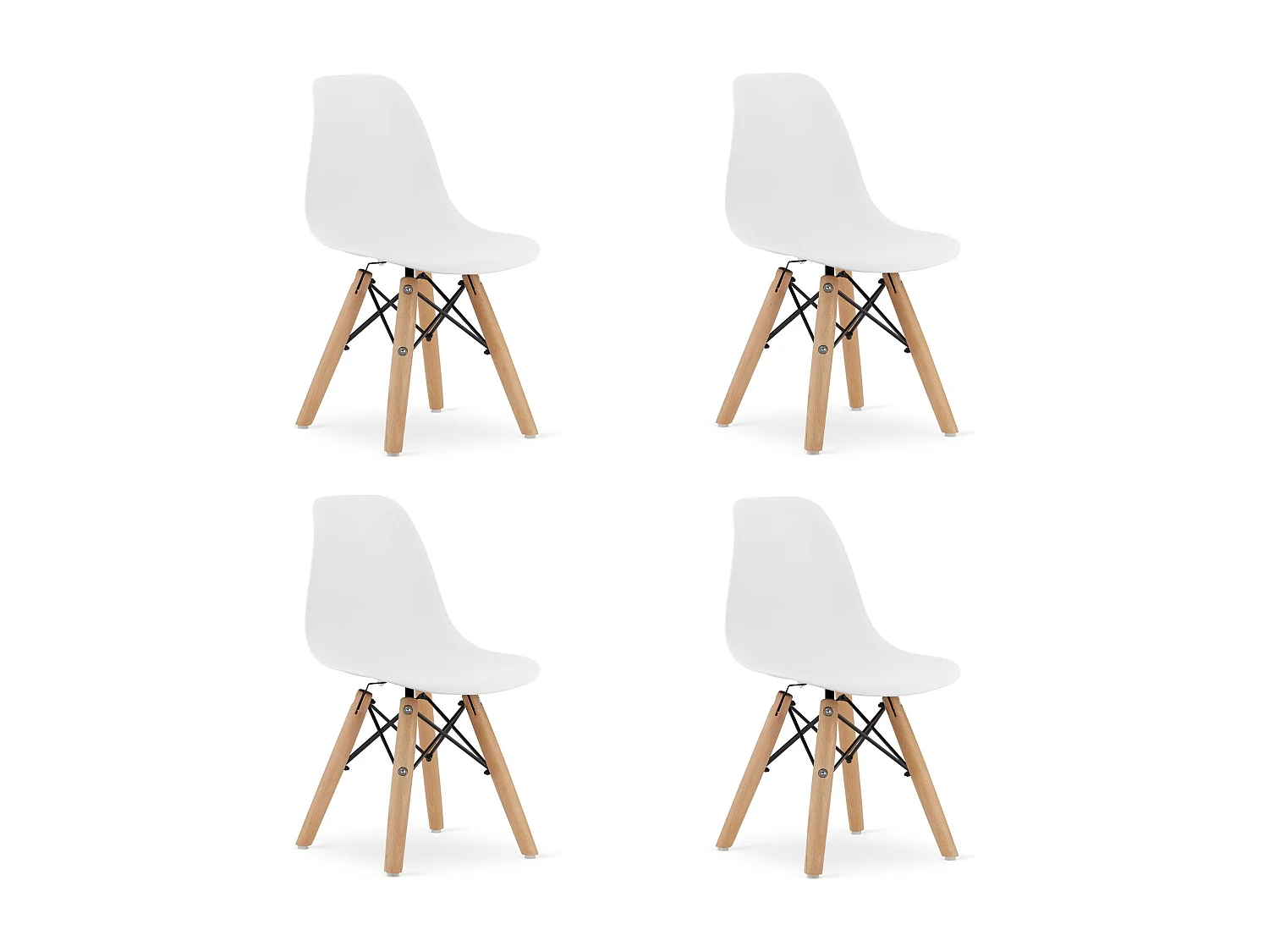 Valora ZUBI stoel ergonomische witte beukenhouten poten voor kinderen x4