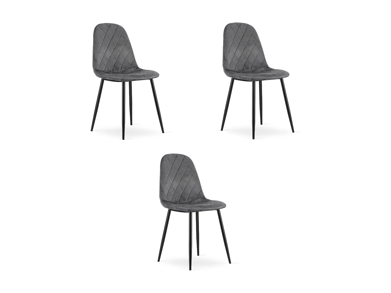 Valora DAPI STOEL Donkergrijs Fluweel Modern Design x3