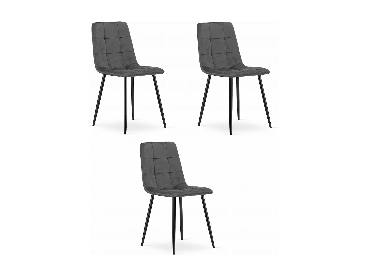 Chaise Valora PYRA en velours gris foncé, design moderne x3