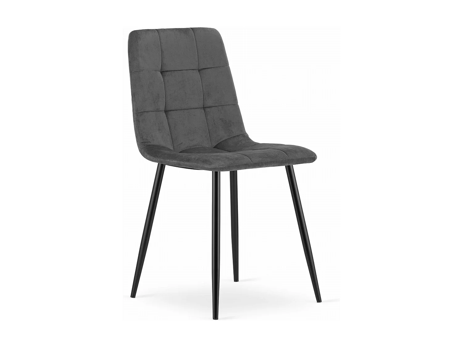 Chaise Valora PYRA en velours gris foncé, design moderne x3