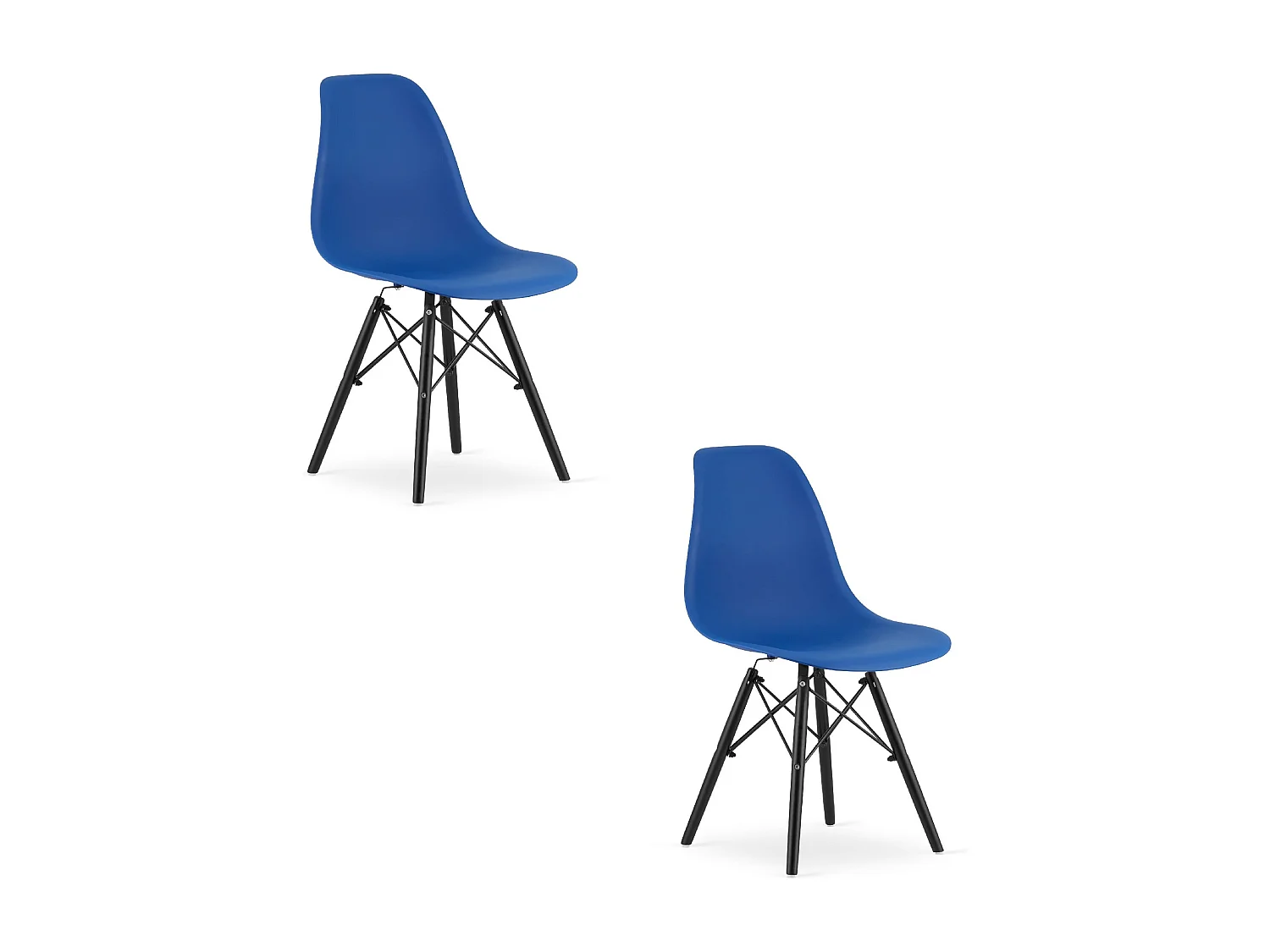 Silla Valora OSAKA ergonómica azul con patas negras para sala de estar (x2)