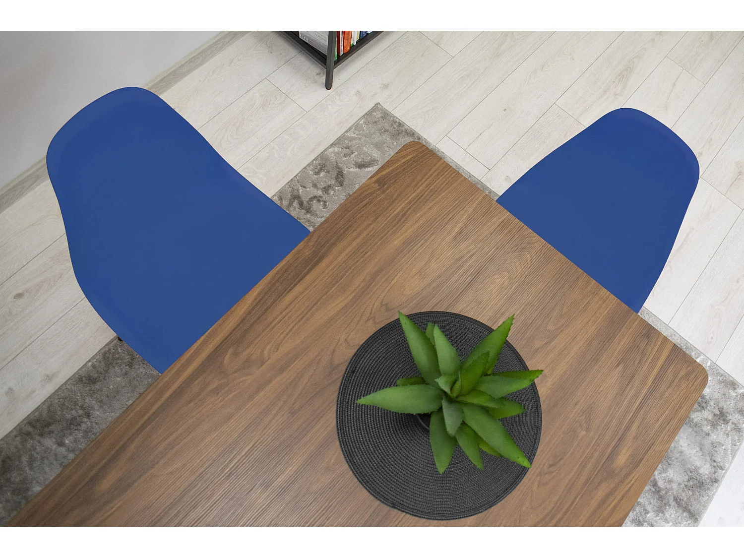 Silla Valora OSAKA ergonómica azul con patas negras para sala de estar (x2)