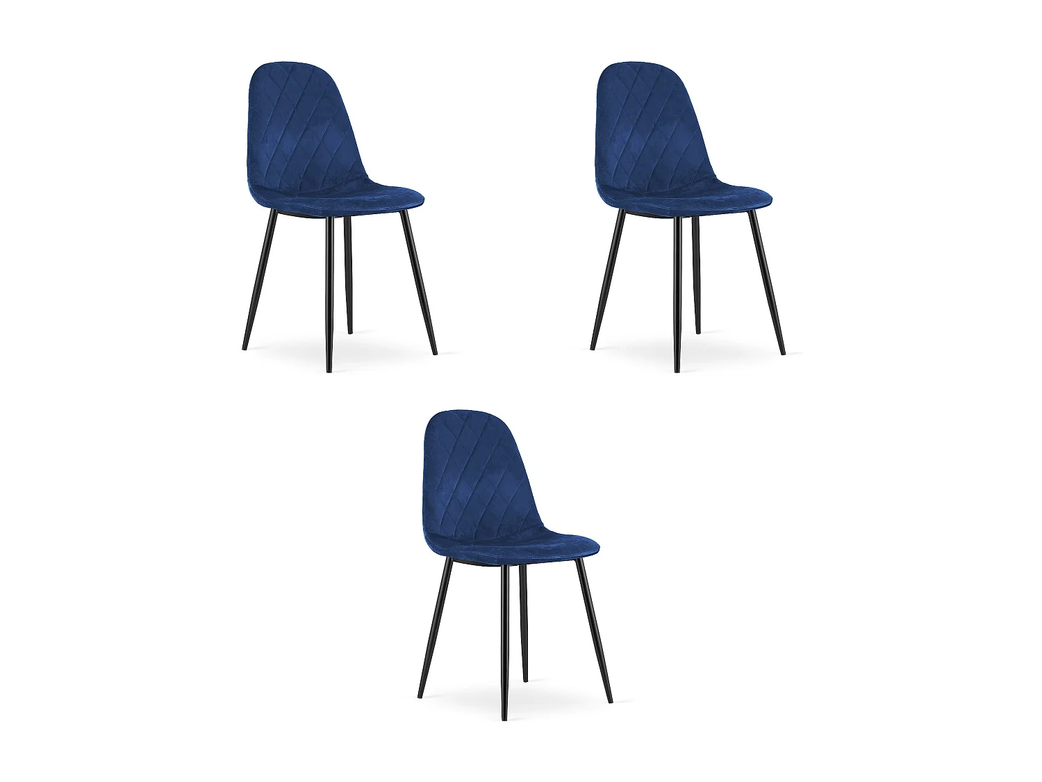 Valora DAPI CHAIR Sedie ergonomiche moderne in velluto blu navy x3