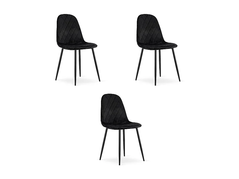 Valora DAPI STOEL Zwart Fluweel Modern Design Ergonomisch x3