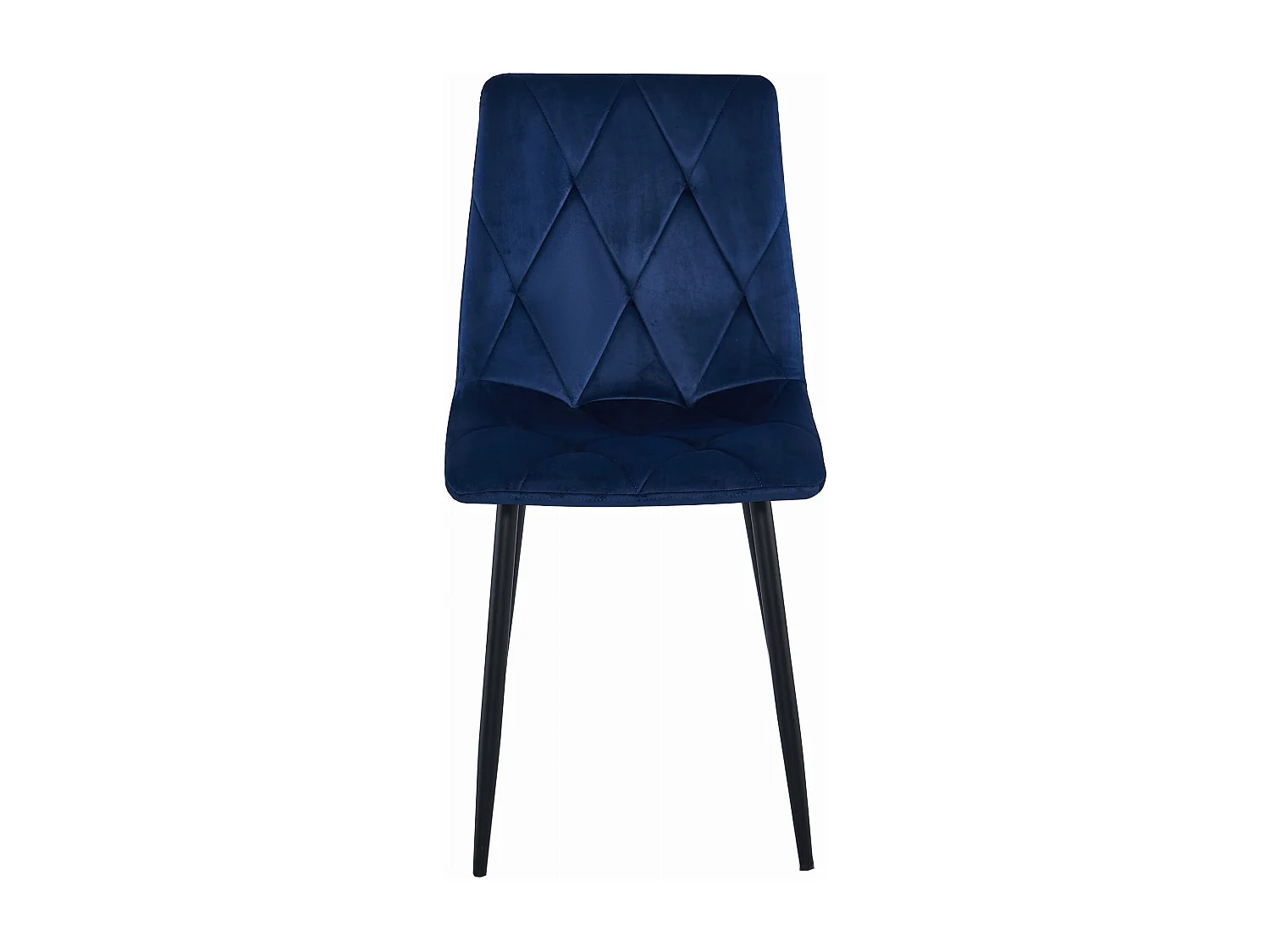 Silla Valora TYRA, terciopelo azul marino, patas negras, juego de 2