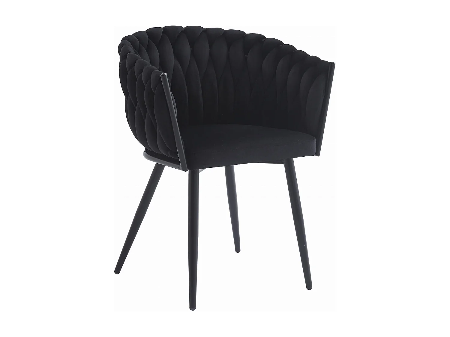 Krzesło Valora MAYAN, czarne, aksamitne, metalowe nogi, x2