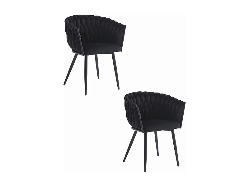 Krzesło Valora MAYAN, czarne, aksamitne, metalowe nogi, x2