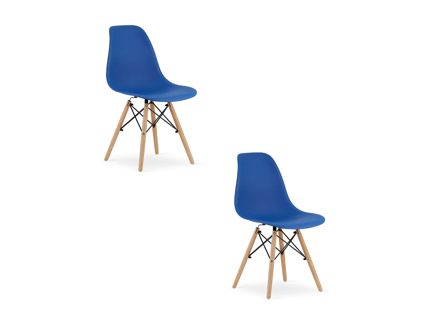 Krzesło Valora OSAKA ergonomiczne, niebieskie, naturalne nogi, do salonu x2