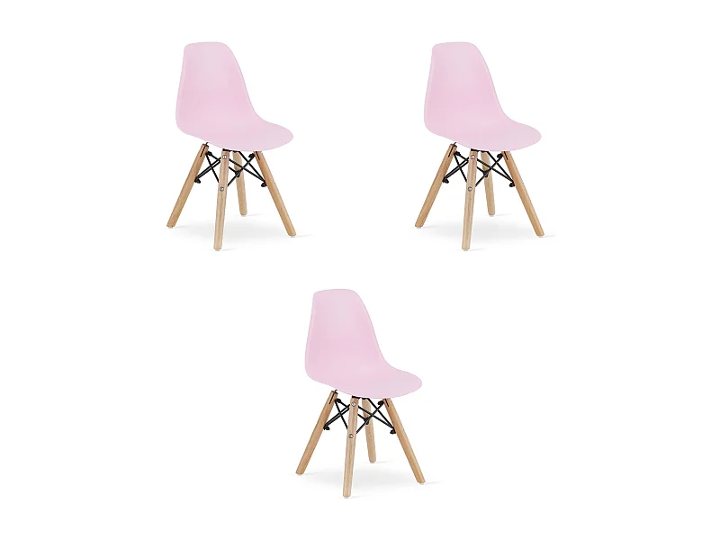 Valora ZUBI stoel roze ergonomisch design voor kinderkamer x3