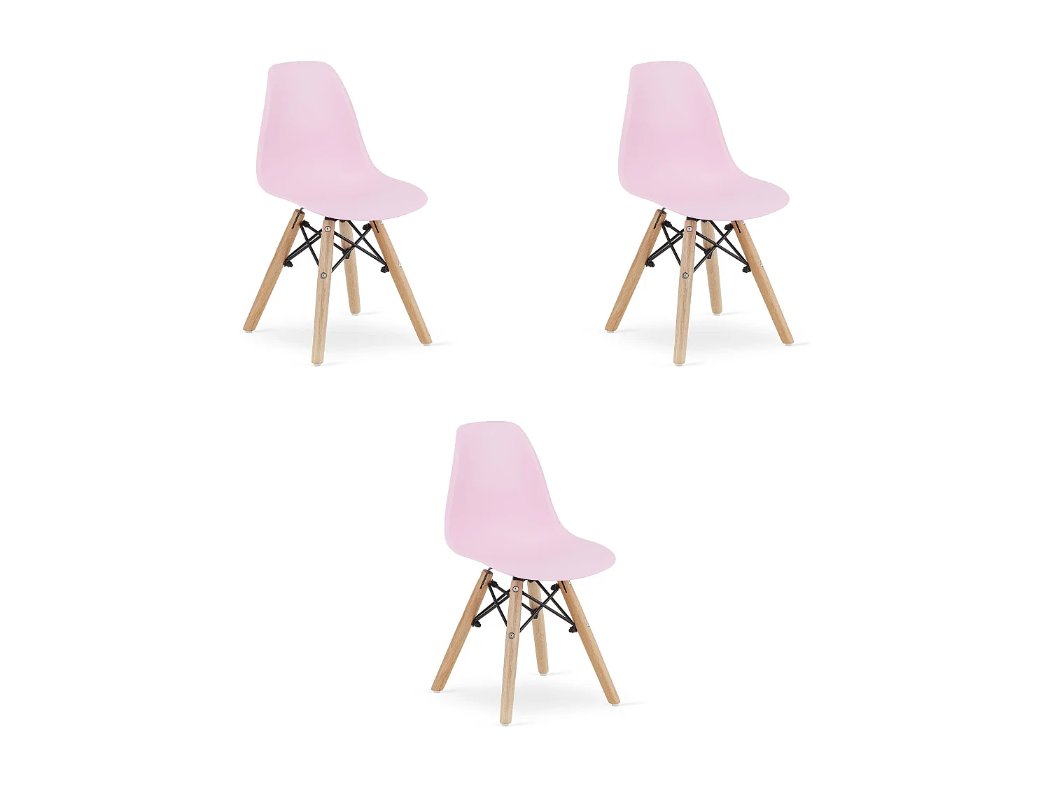 Valora ZUBI stoel roze ergonomisch design voor kinderkamer x3