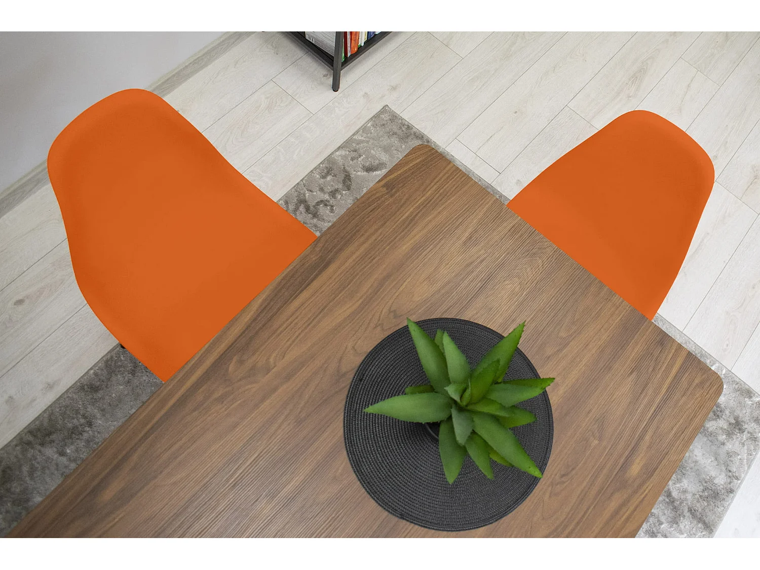Valora OSAKA Chaise ergonomique orange et pieds noirs pour salon x3