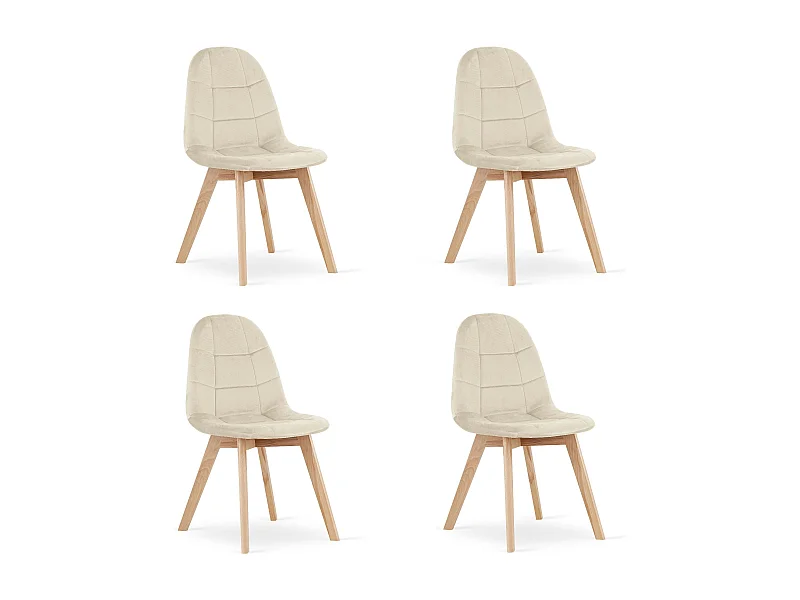 Valora NUUC stoel beige fluweel ergonomisch ontwerp x4