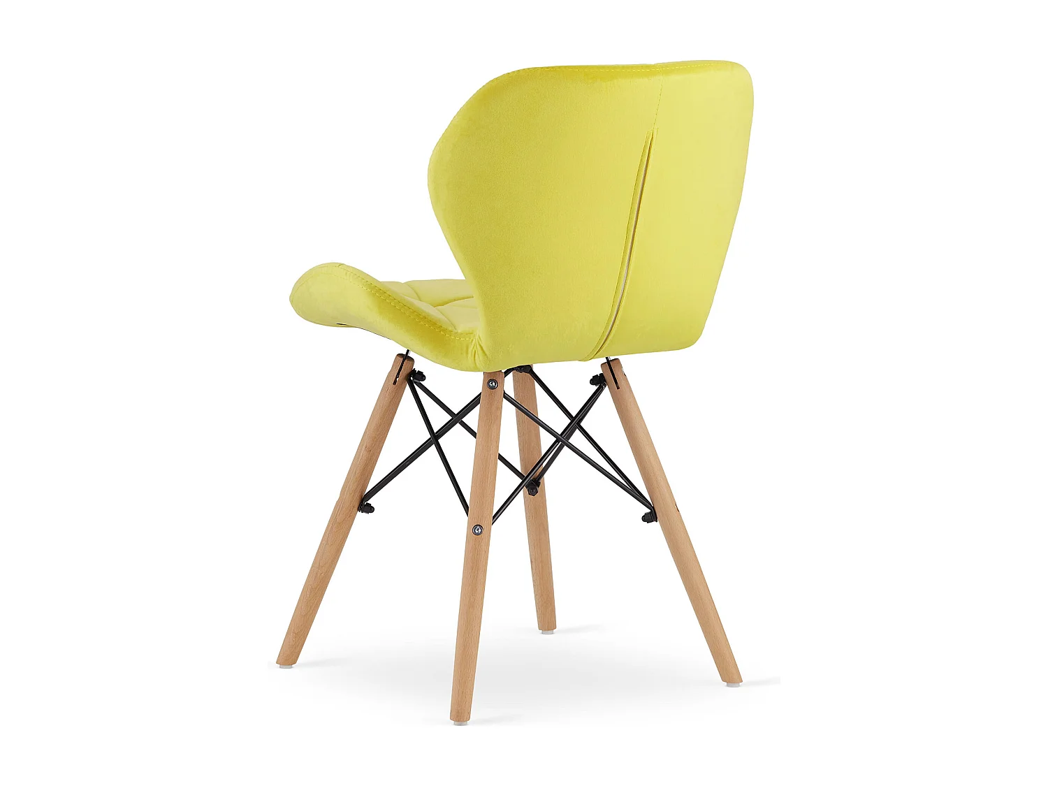 Valora WAKO Fauteuil en velours jaune, design moderne pour salon x4