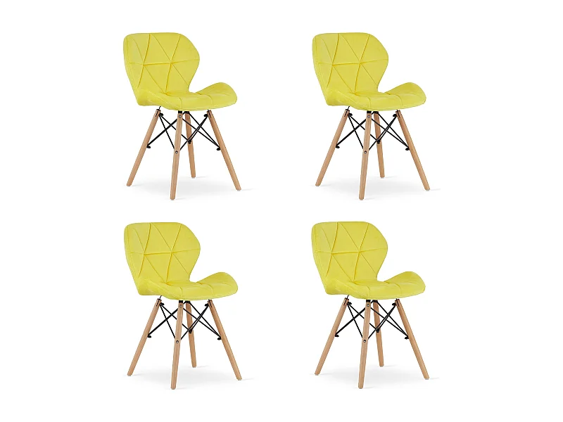 Valora WAKO Samtsessel Gelb Modernes Design für Wohnzimmer x4