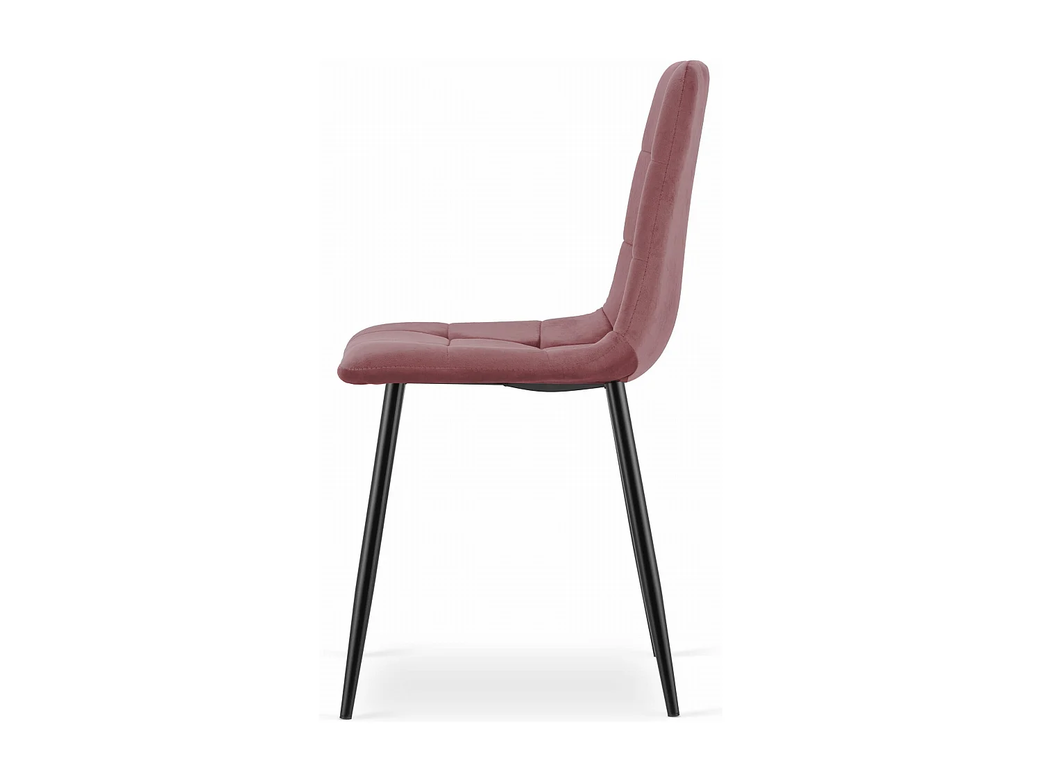 Valora PYRA Stuhl, rosa Samt, schwarze Beine, modernes Design, 4 Stück