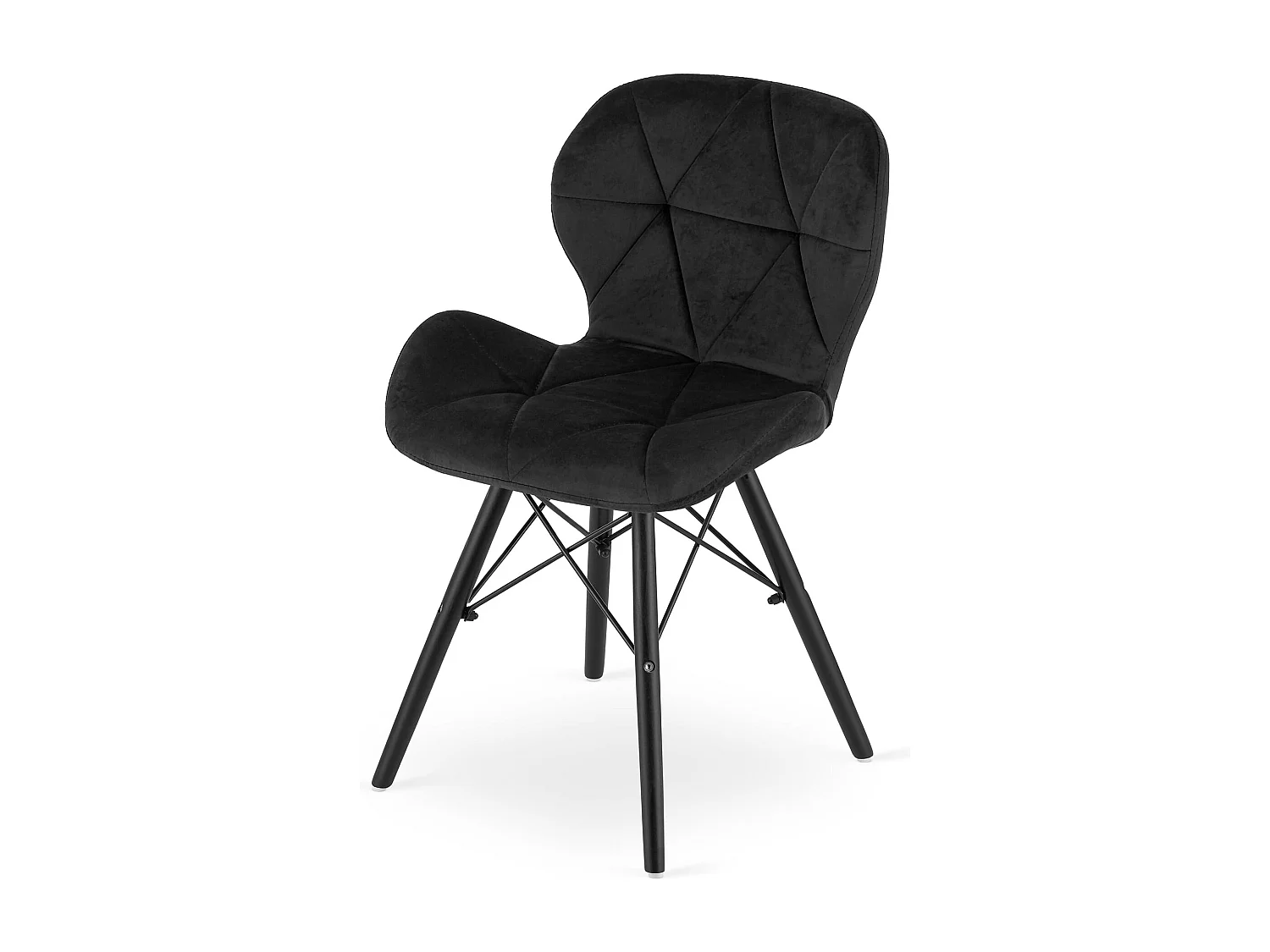 Valora WAKO Fauteuil en velours noir moderne pour salon x3