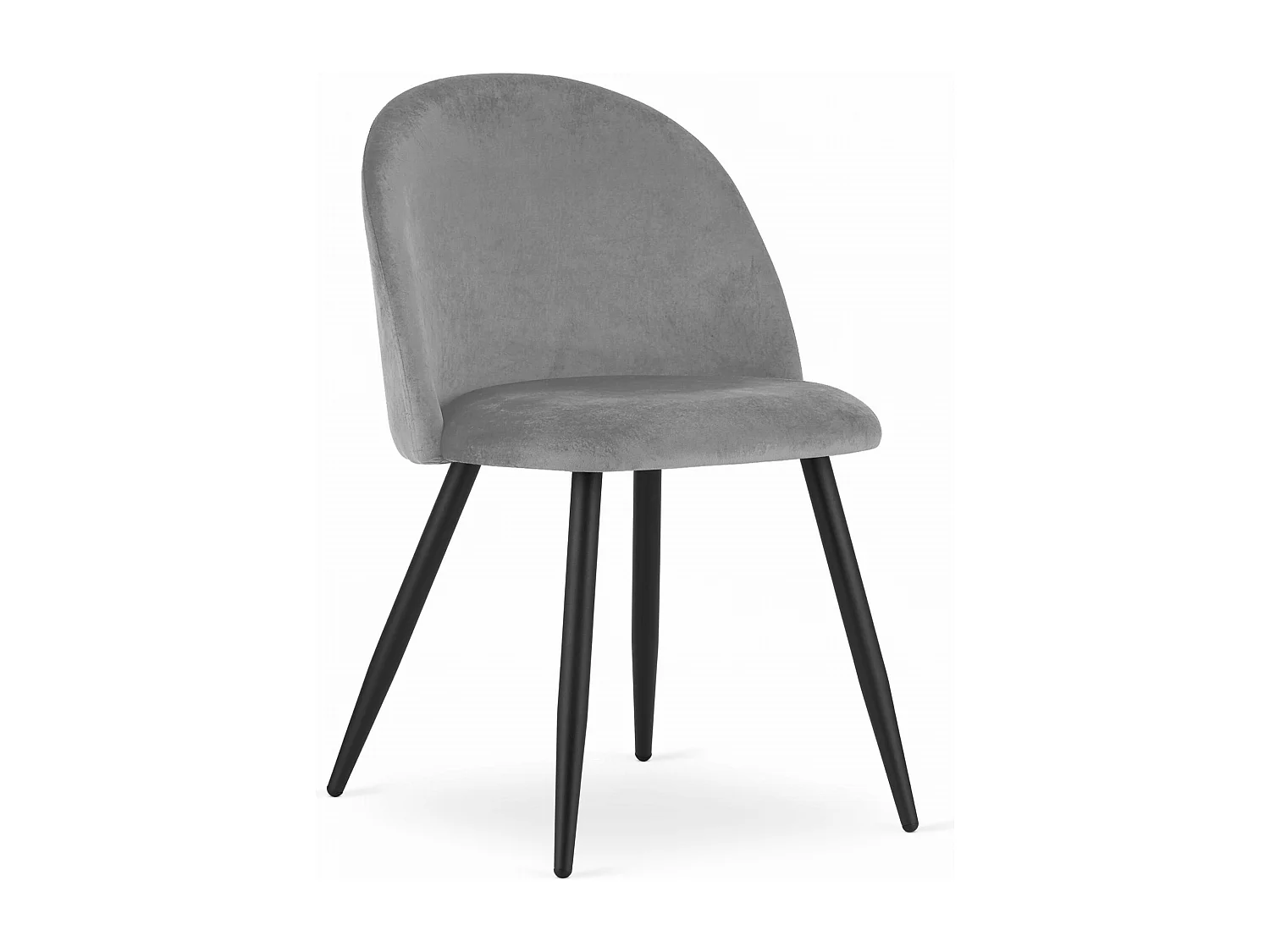 Chaise Valora BELLO en velours gris clair, design moderne x4