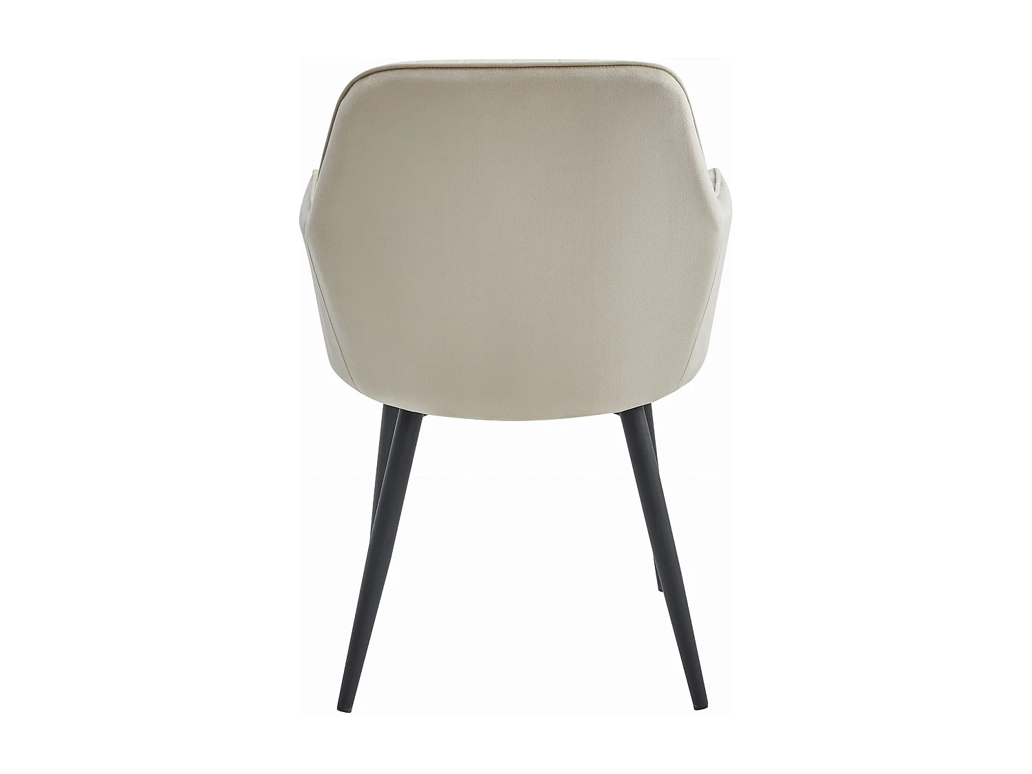 Fauteuil Valora LUGO en velours beige, pieds noirs, pour salon