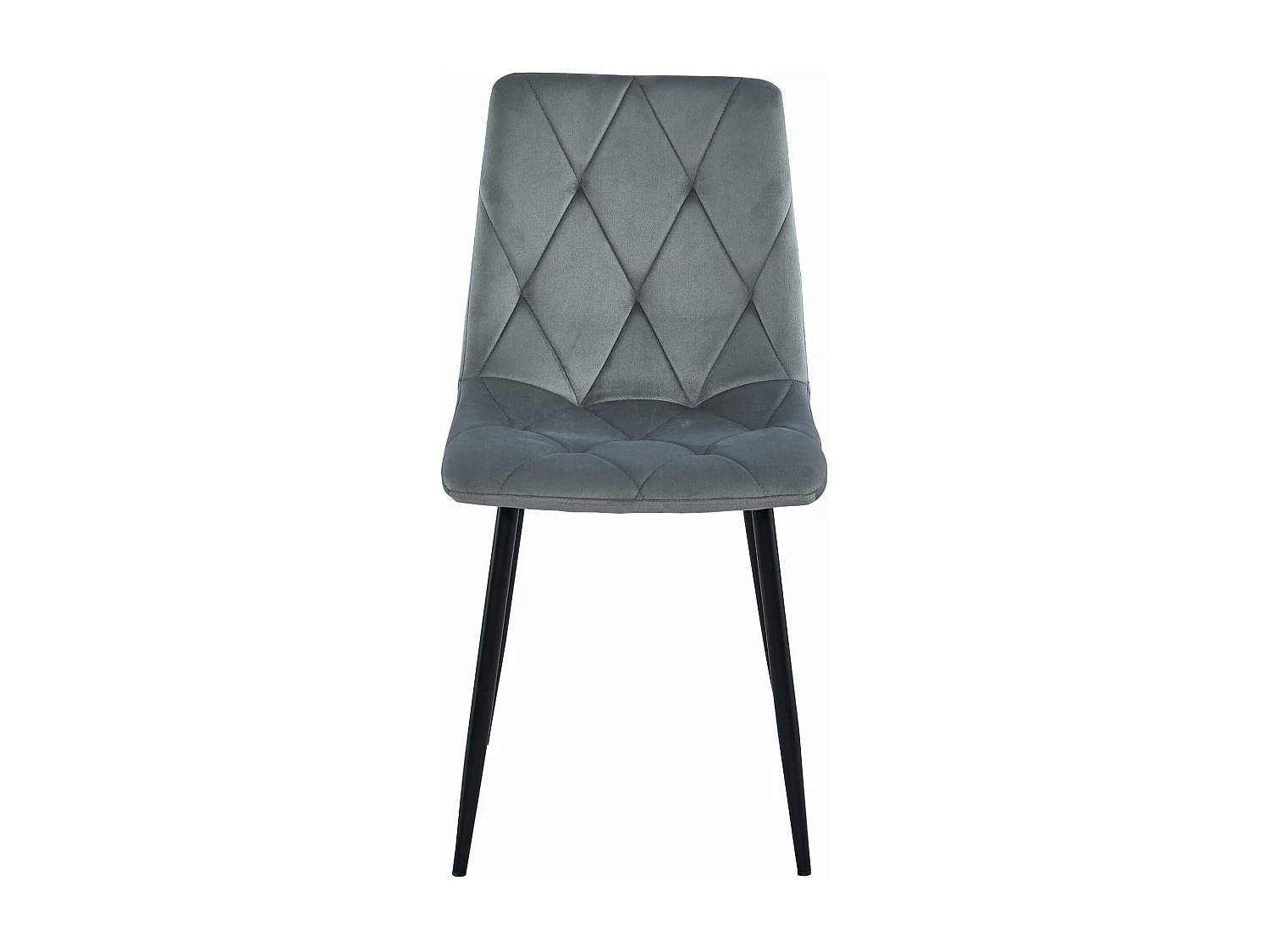 Valora TYRA Stuhl, silbergrauer Samtbezug, schwarze Beine, 4 Stück