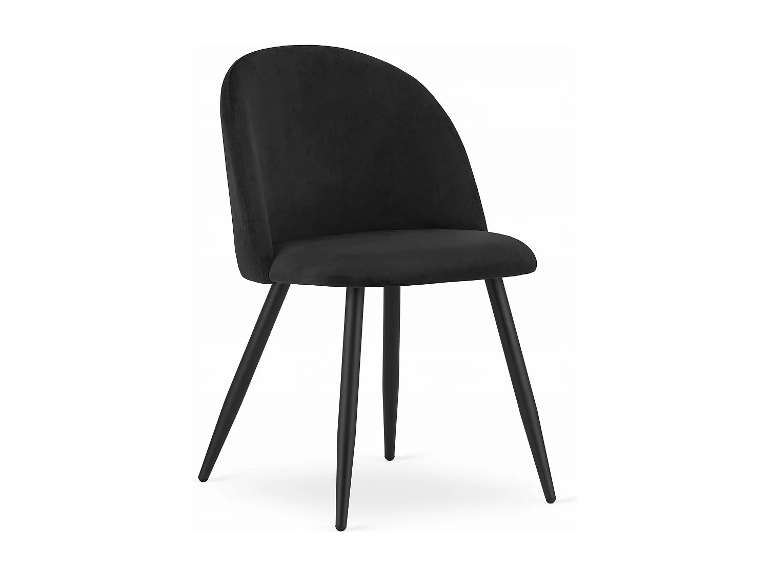 Ensemble de 4 chaises Valora BELLO en velours noir avec pieds en métal