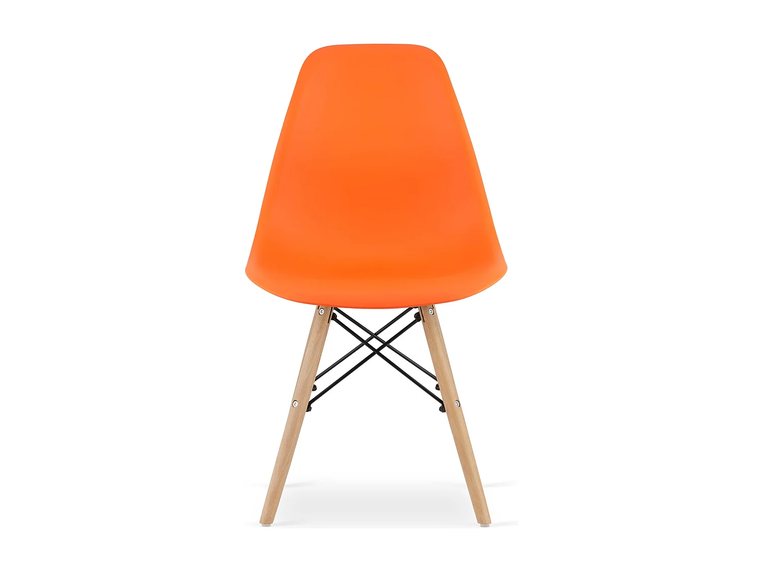 Valora OSAKA Chaise ergonomique orange pieds naturels pour salle à manger x4