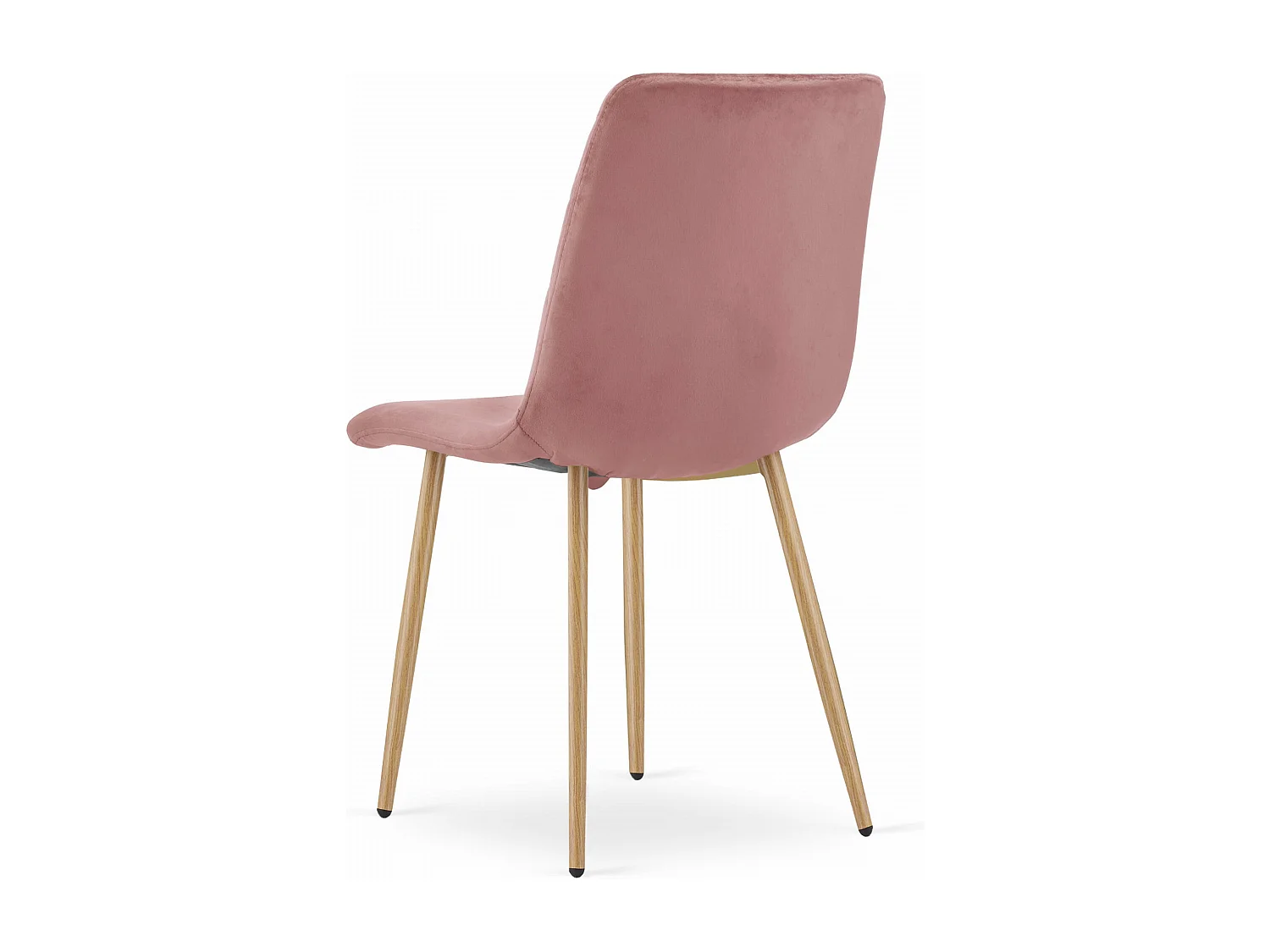 Chaise Valora TURIN en velours rose avec pieds en bois pour salon x2