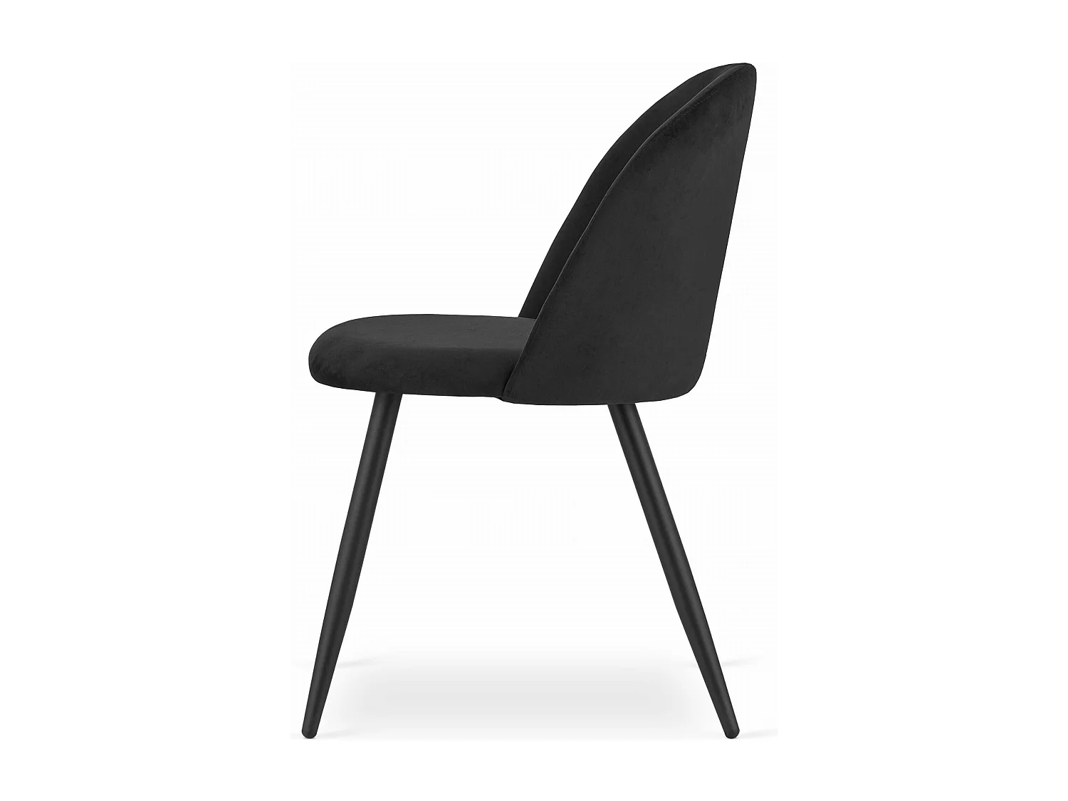 Ensemble de 2 chaises Valora BELLO en velours noir avec pieds en métal