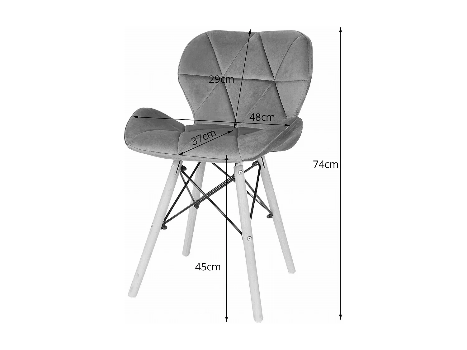 Valora WAKO Velvet Chair Modern Ergonomic Black x3