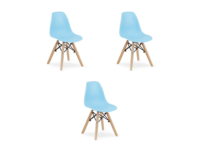Valora ZUBI stoel ergonomisch blauw voor kinderkamer x3