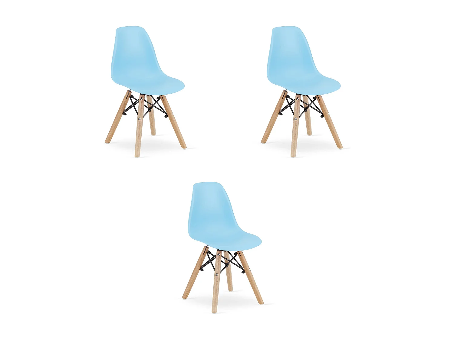 Valora ZUBI stoel ergonomisch blauw voor kinderkamer x3