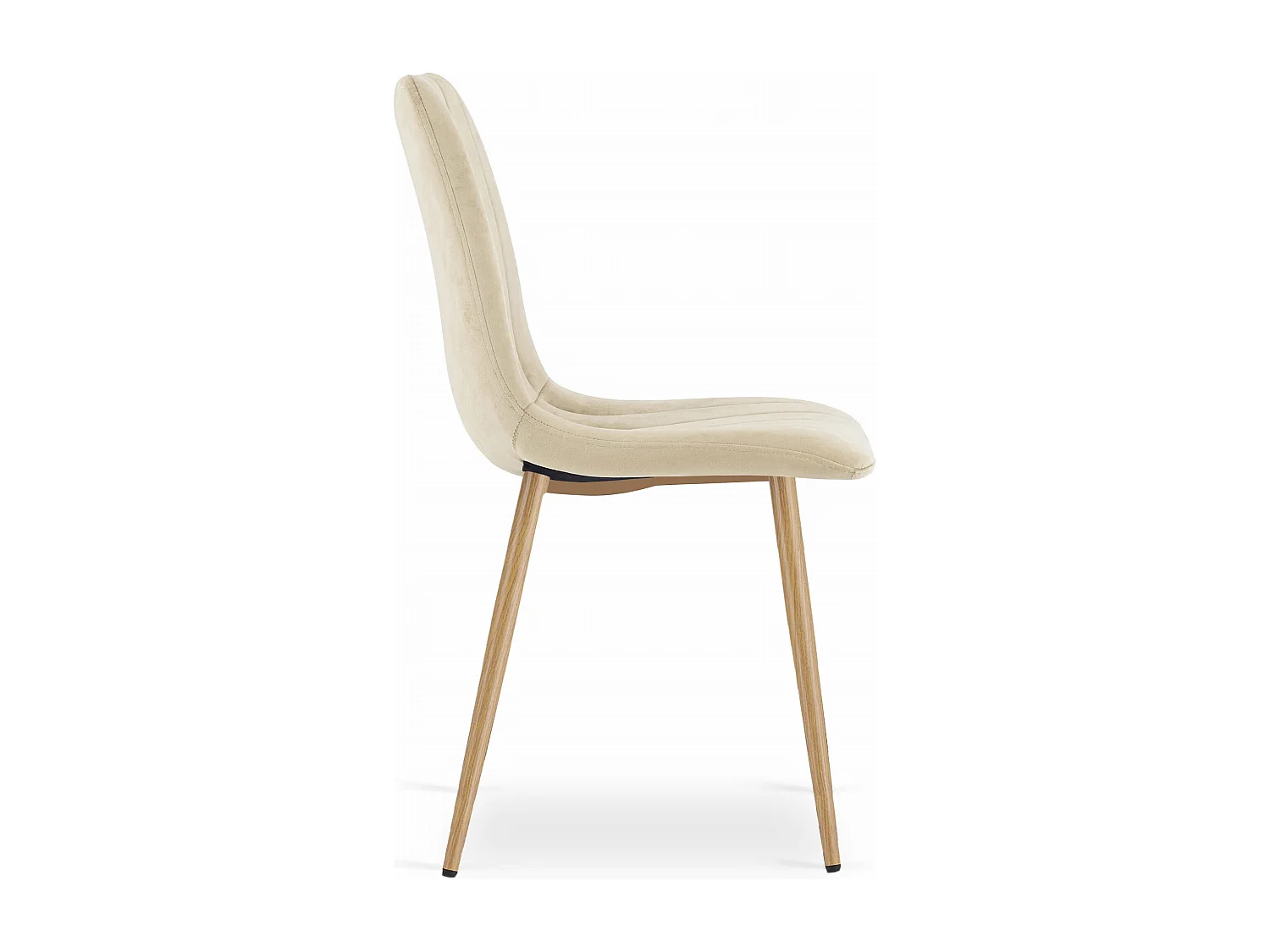 Sedia Valora JEWA in velluto beige chiaro con gambe in legno x2