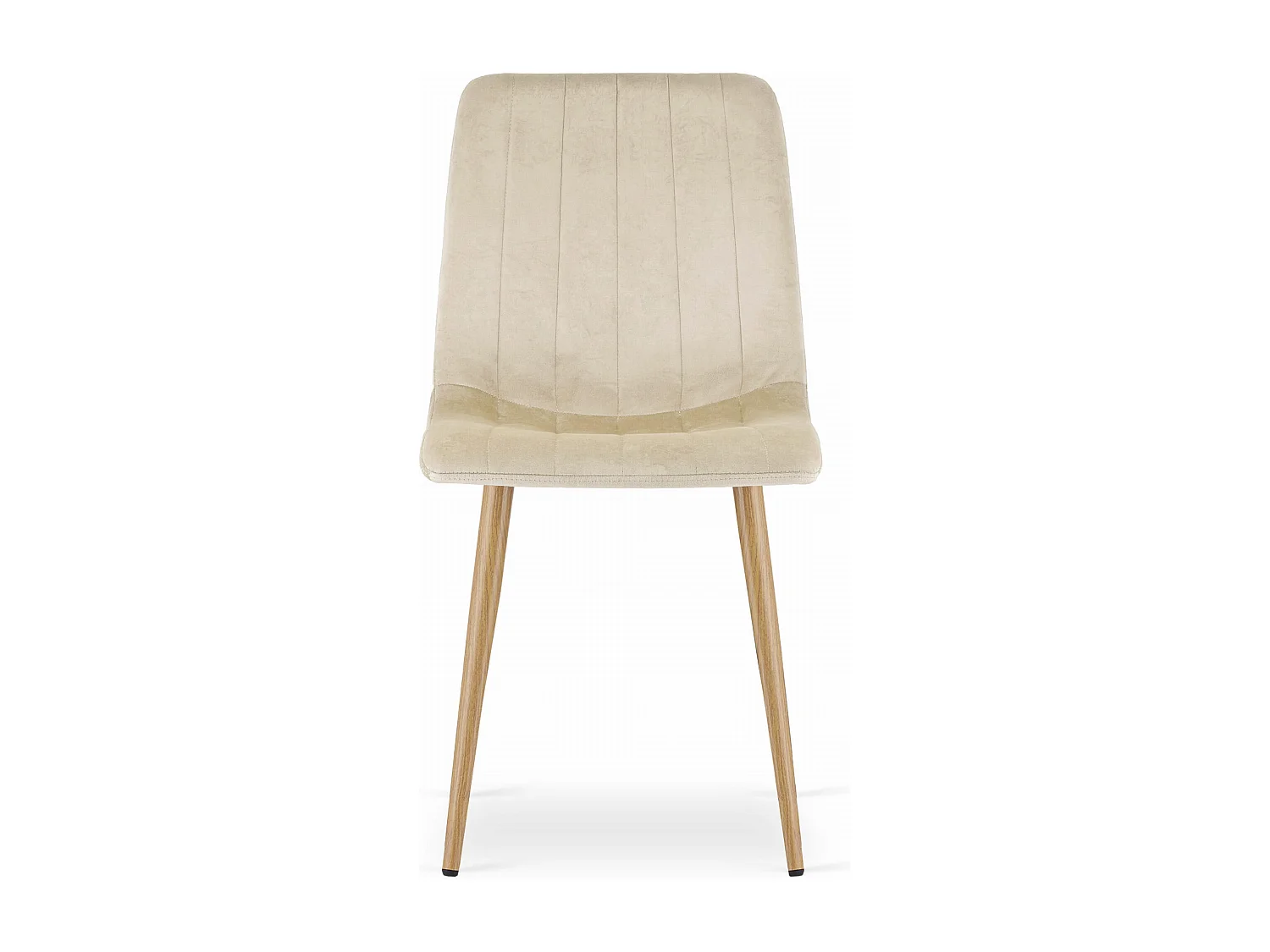 Silla Valora JEWA, tapizada en terciopelo beige claro, con patas de madera (x2)