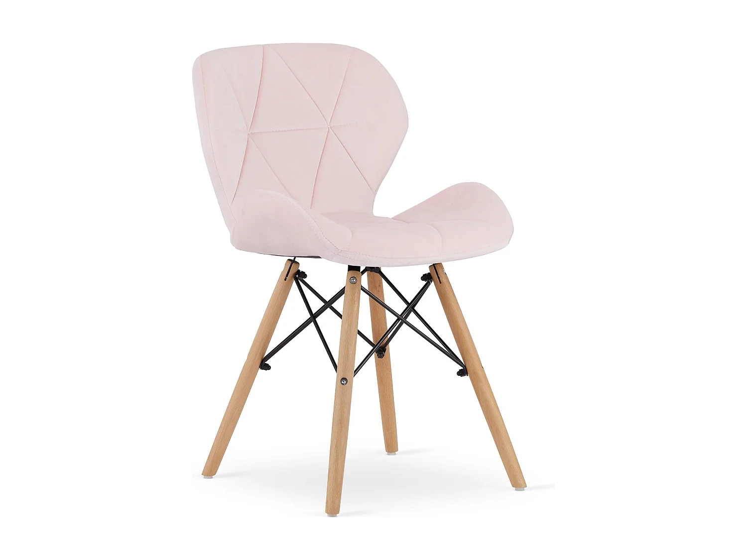 Valora WAKO Fluwelen Stoel Modern Design Roze voor Woonkamer x2