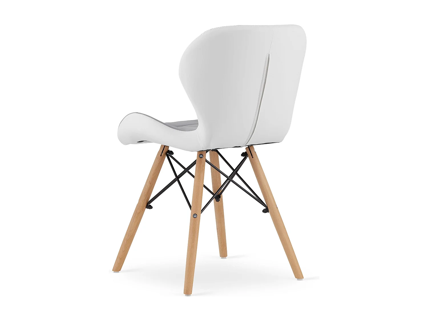 Chaise Valora WAKO en similicuir gris et blanc, design moderne