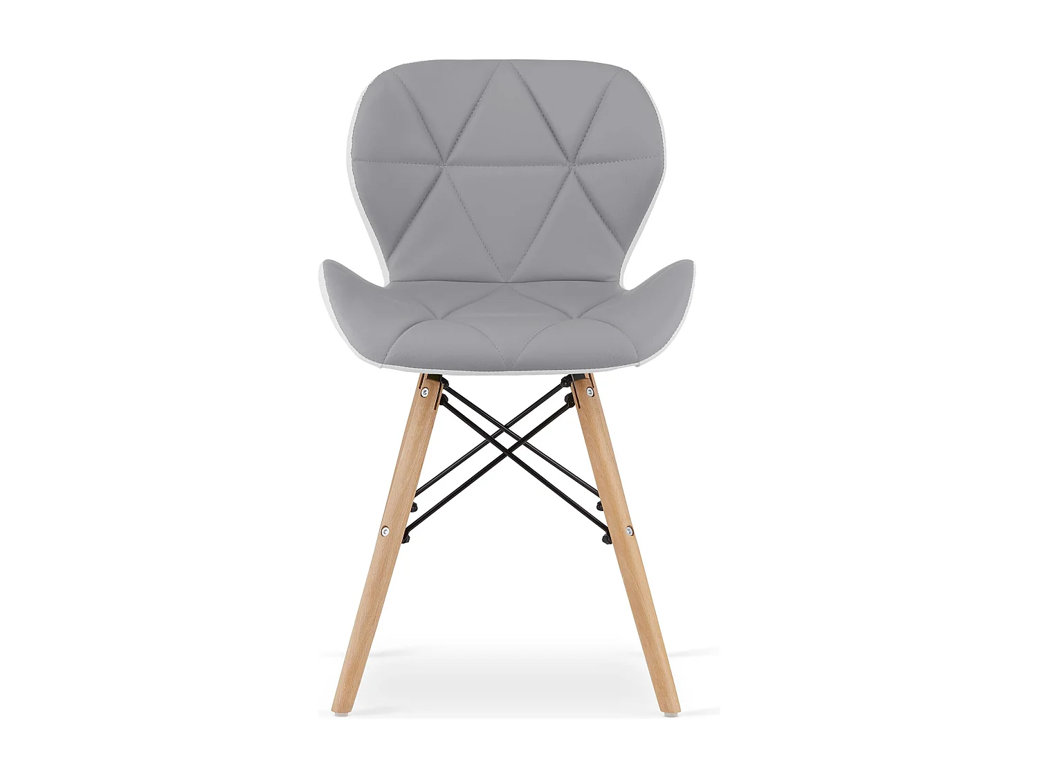 Chaise Valora WAKO, design moderne, gris et blanc, x4