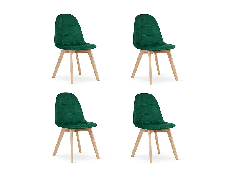 Chaise Valora NUUC en velours vert foncé, design ergonomique x4