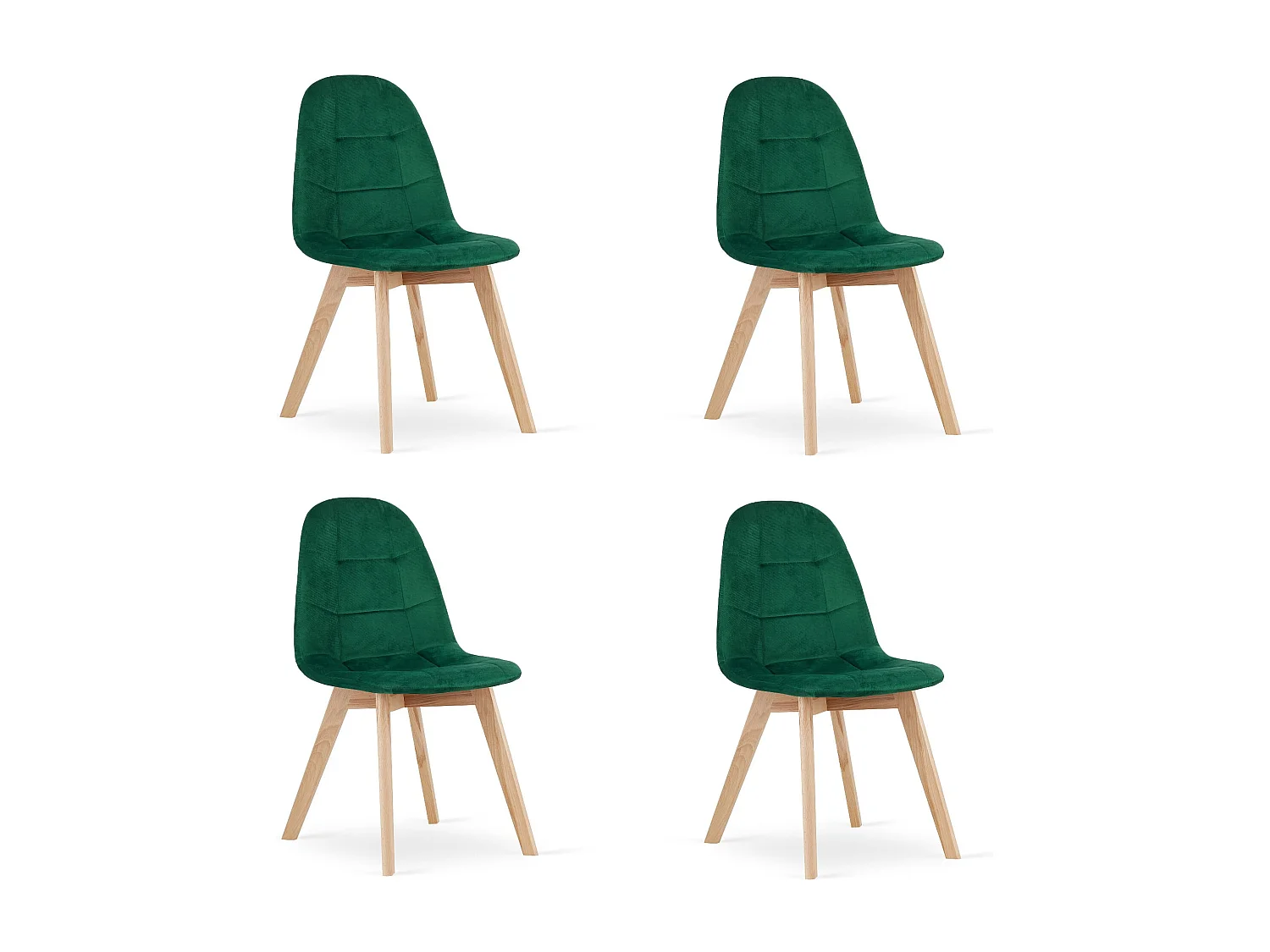 Chaise Valora NUUC en velours vert foncé, design ergonomique x4