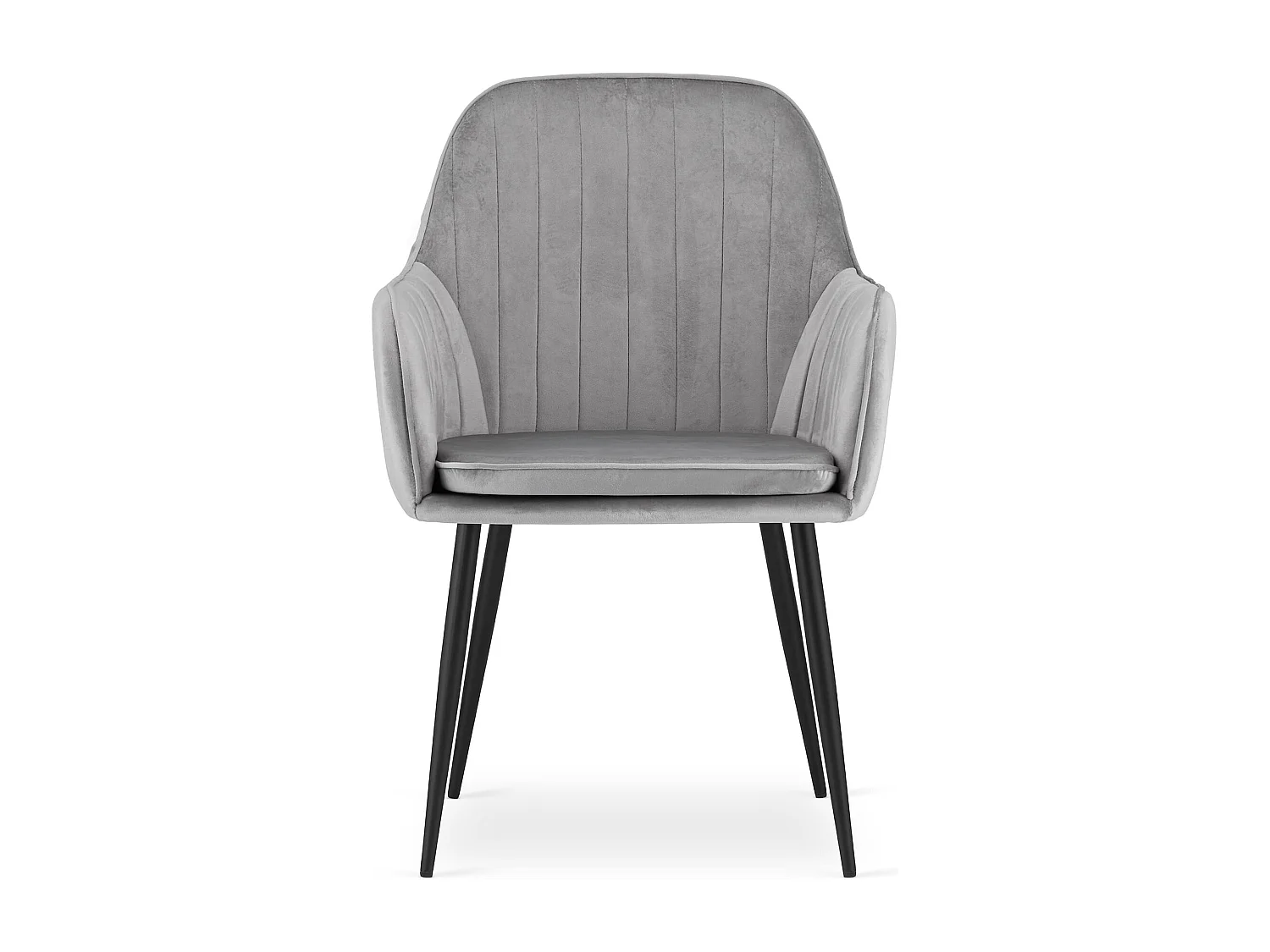 Fauteuil Valora LUGO en velours gris argenté, design moderne pour salon