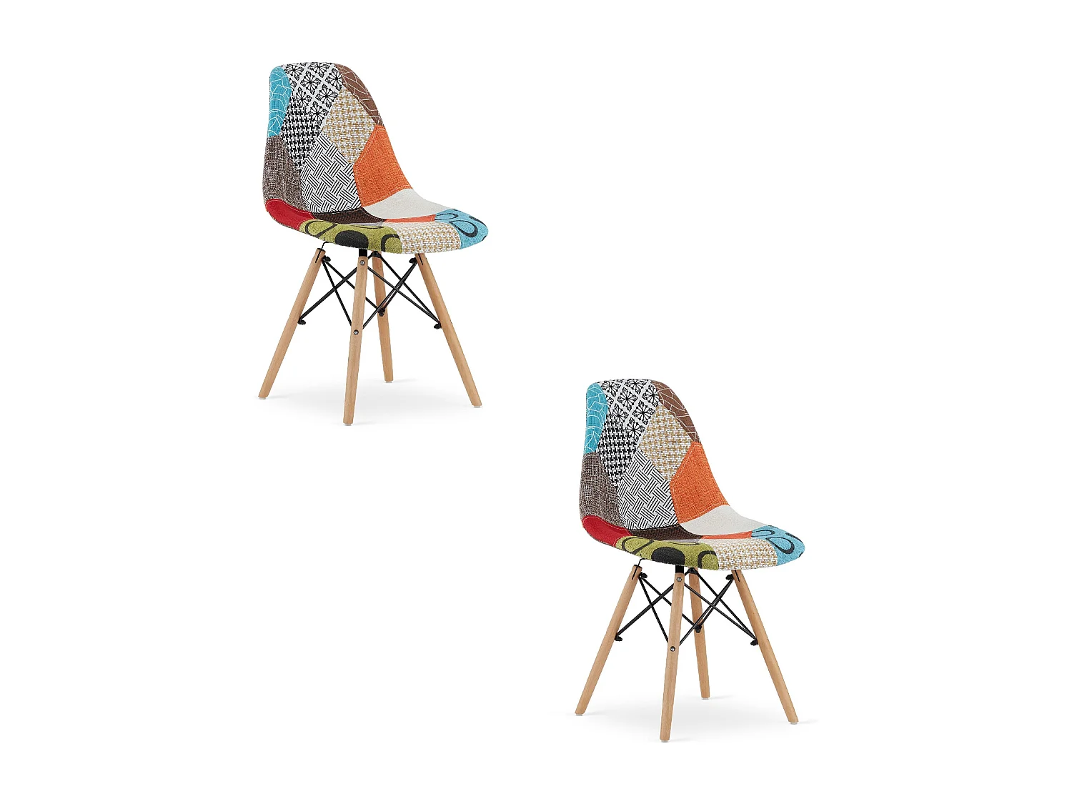 Chaise Valora SEUL, motif 02, design ergonomique, pieds naturels x2