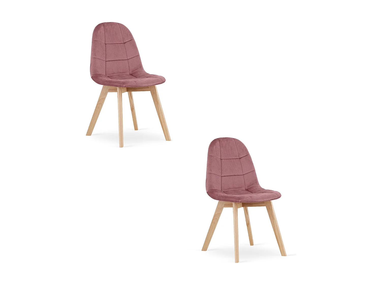 Chaise Valora NUUC en velours rose foncé, design ergonomique x2
