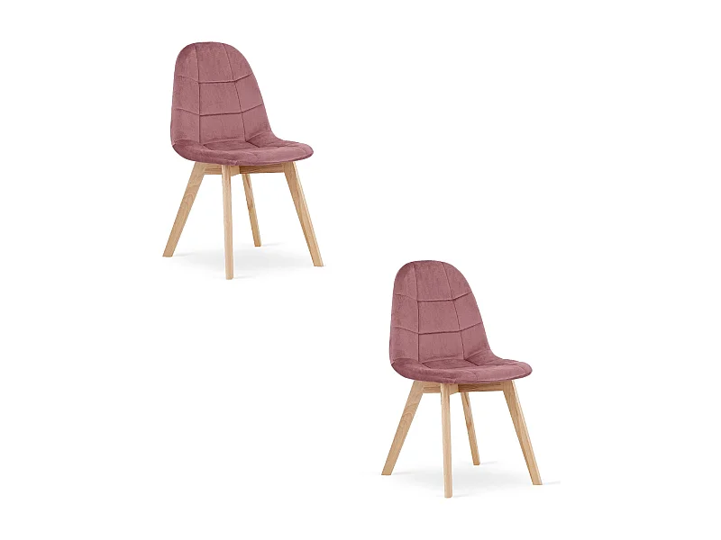 Chaise Valora NUUC en velours rose foncé, design ergonomique x2