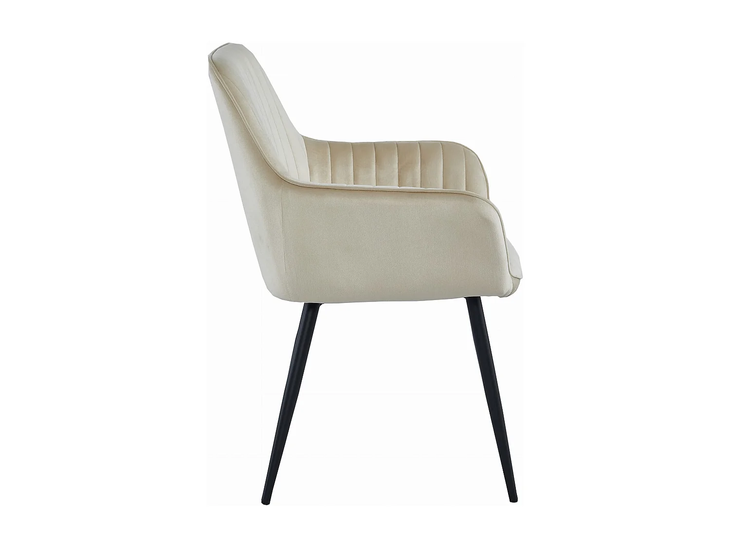 Ensemble de 2 chaises Valora SELO en velours beige avec pieds noirs